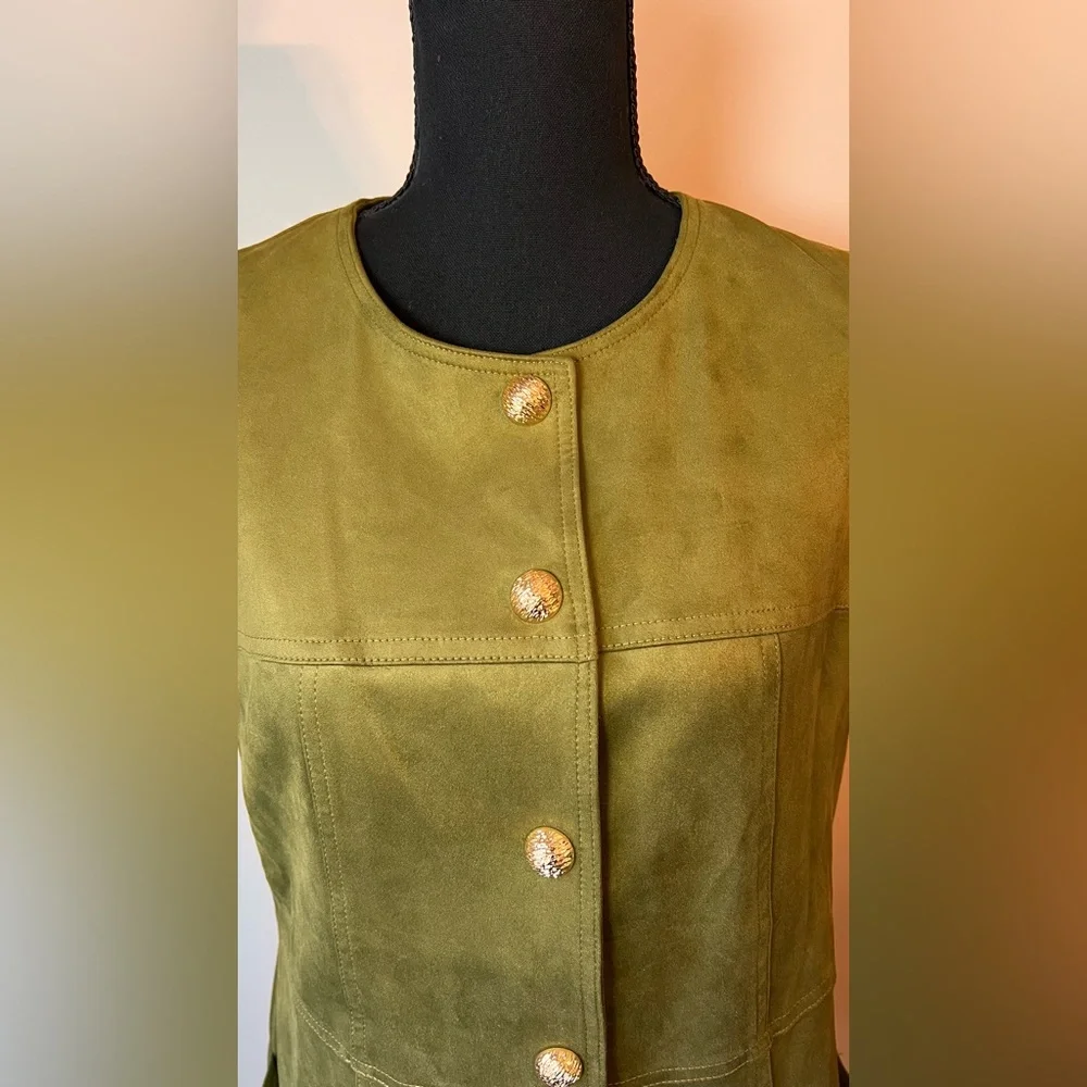 Commense polyester suede effect metal button mini dress small - Picture 7 of 10